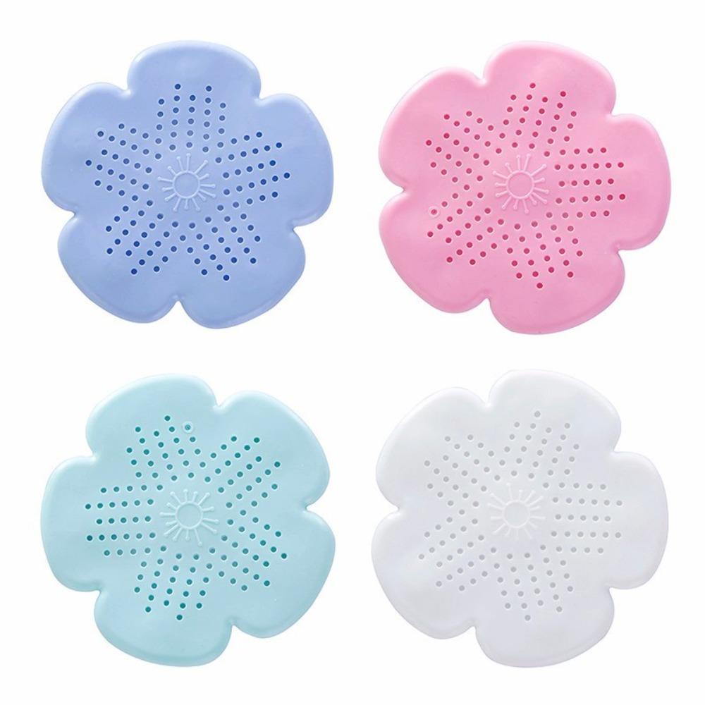 Populer 2pcs Bentuk Bunga Shower Silikon Saringan Dapur Floor Drain