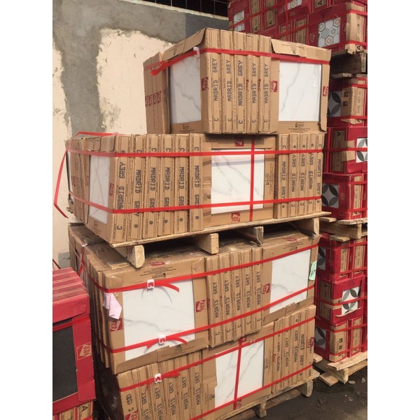 keramik 40x40 Merk Asia tile motif carrara Madrid grey KW 3