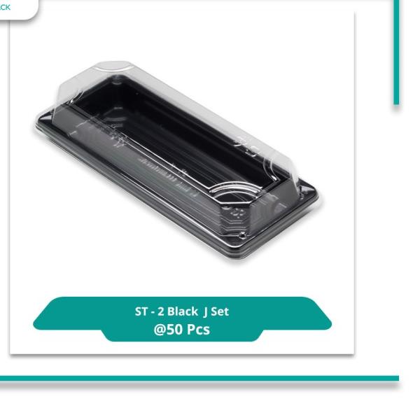 

Virtuspack / Mika Sushi / Sushi Tray / ST-2 Black J Set / 50 pcs