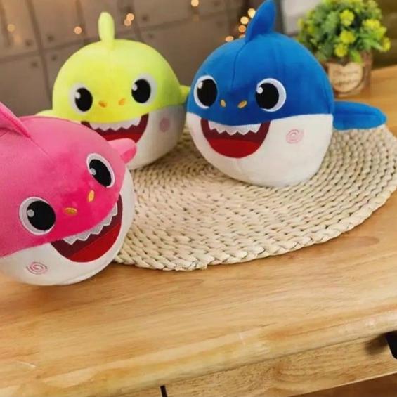 Kado Mainan Anak Baby Shark Dancing Singing / Mainan Boneka Baby Shark - BLUE