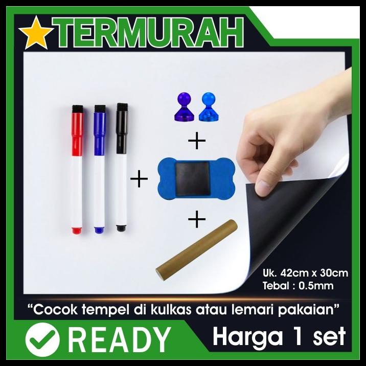 

Papan Tulis Whiteboard Magnet Kulkas Tempel Magnetic Lembaran Lembar