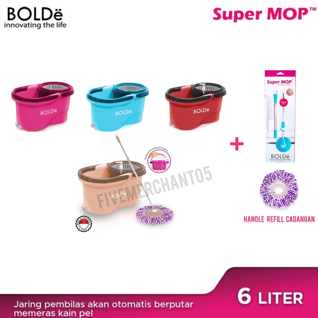 Alat Pel Bolde Super Mop Komodo Pengering Bisa Dilepas Bolde Komodo Supermop Pel Otomatis Bolde