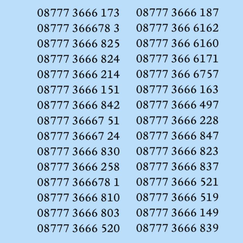 nomer cantik XL 08777