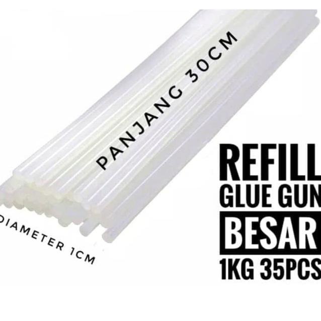 

ISI REFILL LEM TEMBAK BESAR 1 KG @ 35 STICK GLUEGUN LEM BAKAR BESAR - - BESAR KILOAN