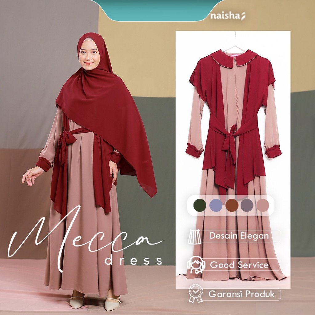 Naisha Official / Mecca Dress / Mecca Family Set / Gamis Couple / Gamis Mecca / Sarimbit Keluarga