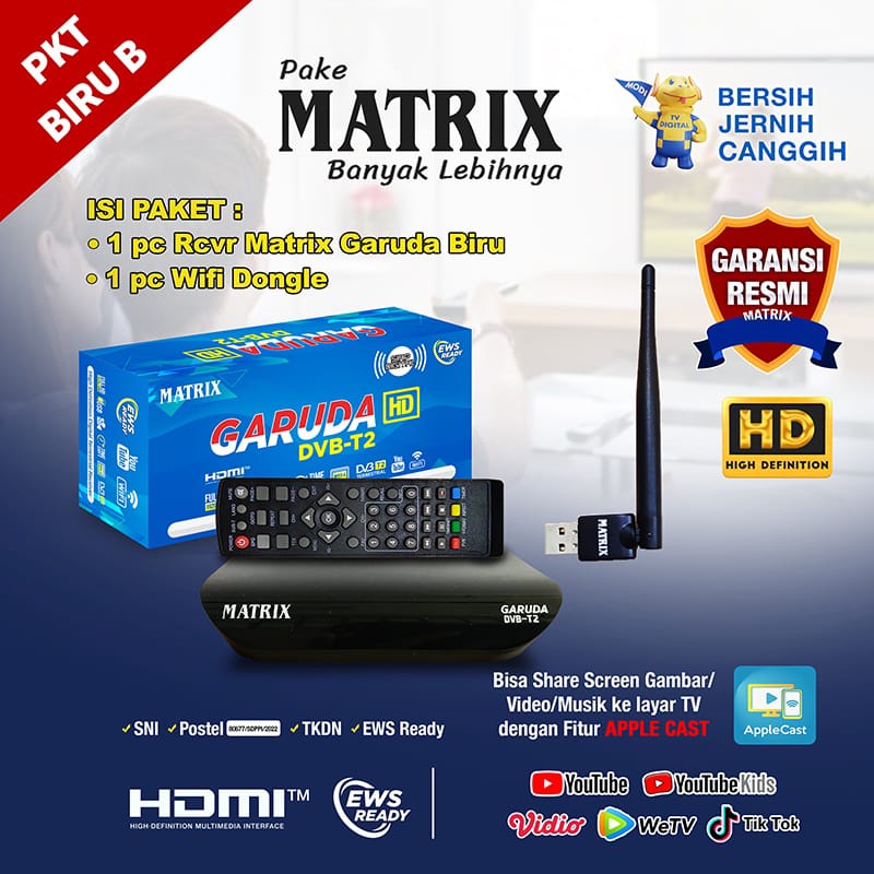 COD Set Top Box Tv Digital MATRIX GARUDA DVB T2 / Set Top Box DVB T2 / Set Box TV Digital / Box TV Digital / Set Top Box TV Tabung