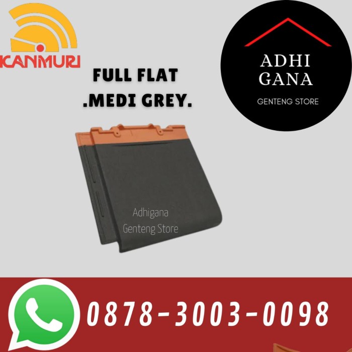 Genteng Keramik Kanmuri Full Flat Medi Gray Kw1/ Genteng Keramik Murah