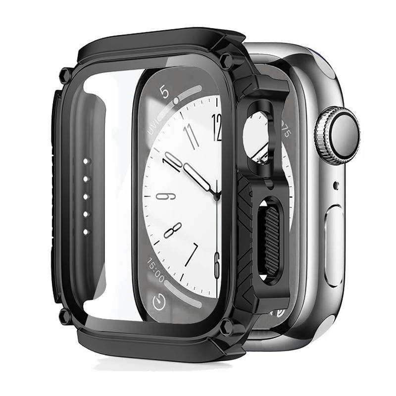 Case Pelindung Layar Tempered Glass Bumper Tahan Air Untuk Apple Watch Seri 8 7 6 5 4 SE2 45mm 41mm 40mm 44mm