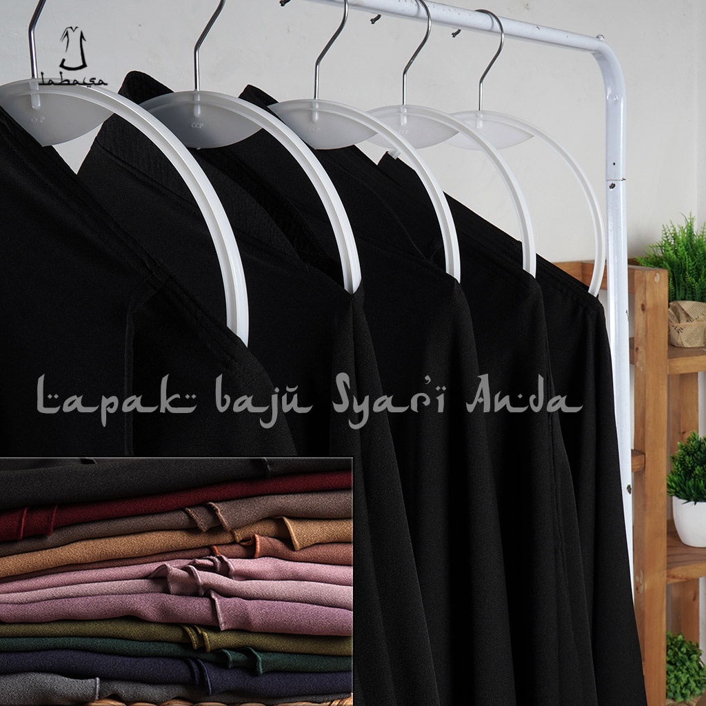 Labasa Jilbab Khimar Anak Syari Pet Hitam Polos &amp; Aneka Warna Ity Crepe | Bisa COD