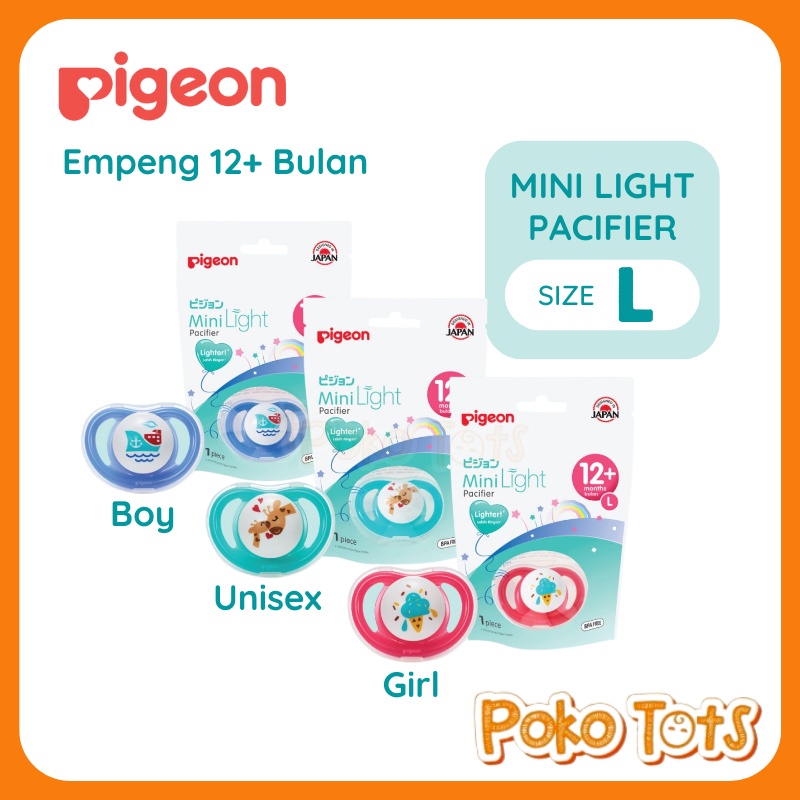 Pigeon Mini Light Pacifier L 12+ Month Empeng Silicone Step 3 Usia 12+ Bulan