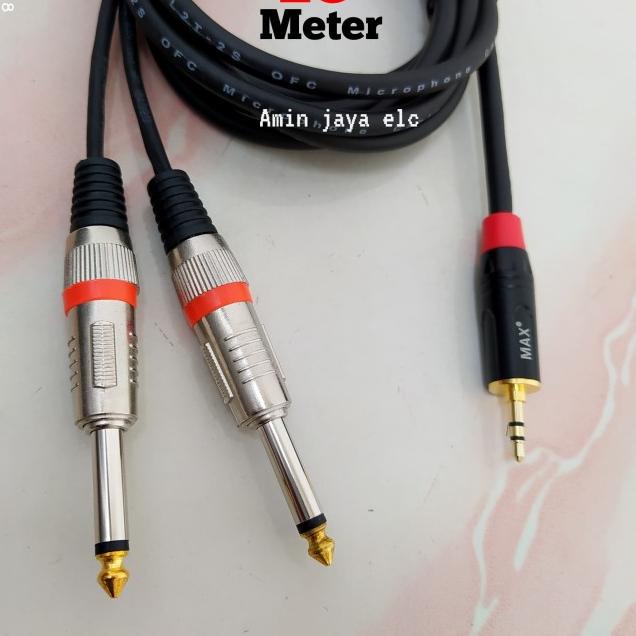 Jack audio 3,5 stereo to dual jack akai 6,5 kabel canare 15 meter - 10 meter