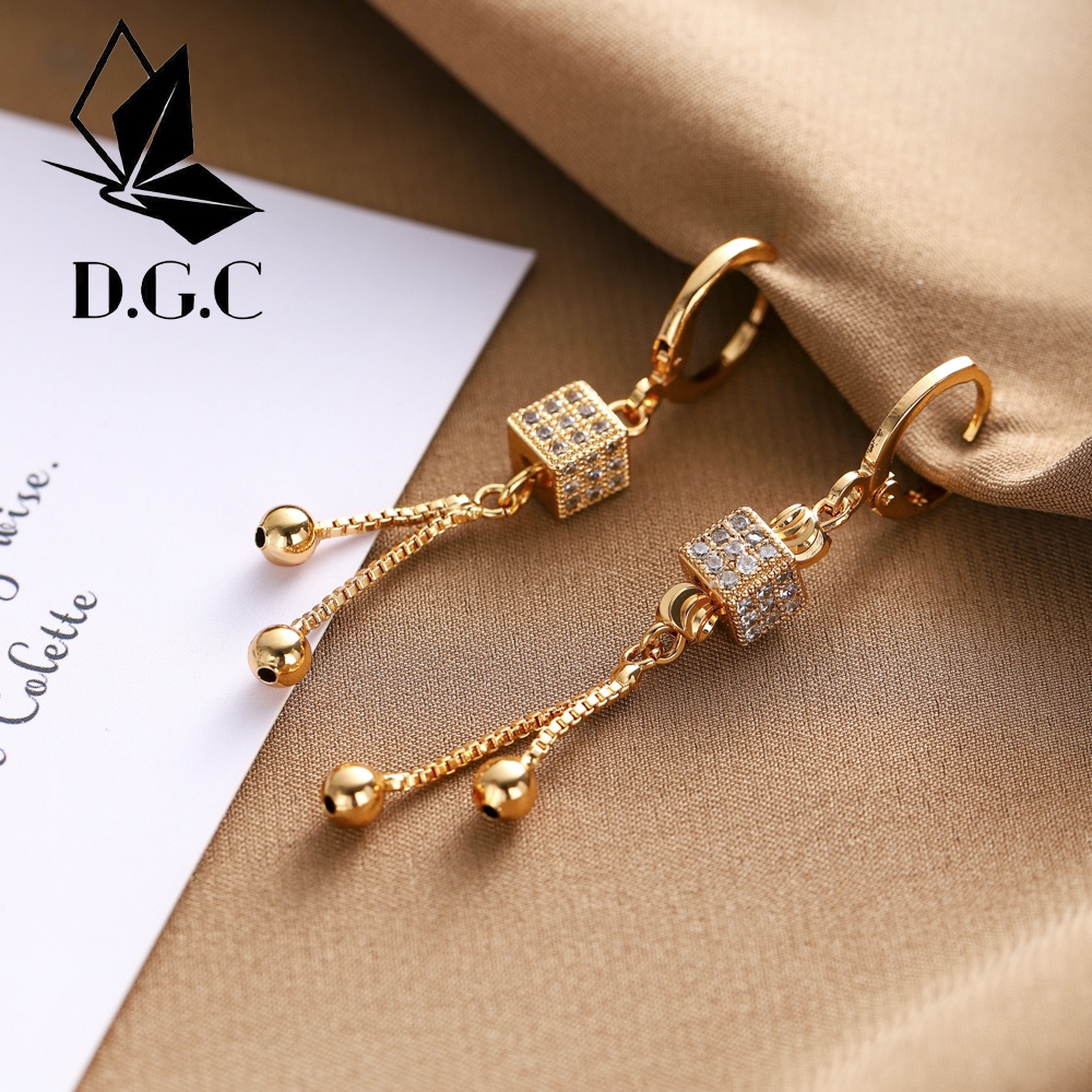 D.G.C✨Anting Titanium Anti Karat Rumbai Panjang Lapis Emas Fashion Aksesoris Korea Wanita Perhiasan Mewah D194