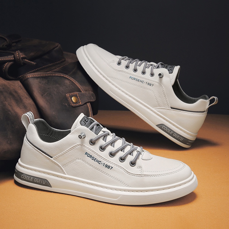 Highland Sepatu Pria Casual Sepatu Hitam Kerja Trendy Sepatu Formal Kulit Fashionable Sepatu Sneakers Cowok MC421