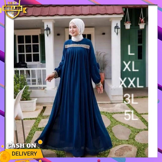 Gamis Pesta Gsmis Branded Mewah Baju Muslim Cewek Pakaian Pengajian Wanita Gmis Motif Polos Games El