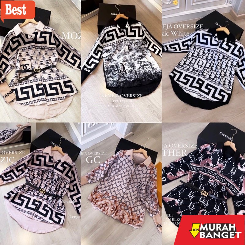 atasan wanita terbaru 2022 KEMEJA OVERSIZE IMPORT Ld 120 NO BELT / KEMEJA WANITA JUMBO IMPORT TERMUR