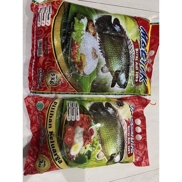 beras mbetik merah 5kg dan 3kg