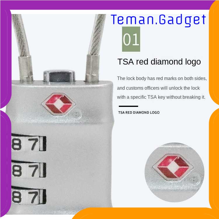 TG-TRV CoolCell Gembok Koper Angka 3 Digit Suitcase Password TSA Lock - TSA201