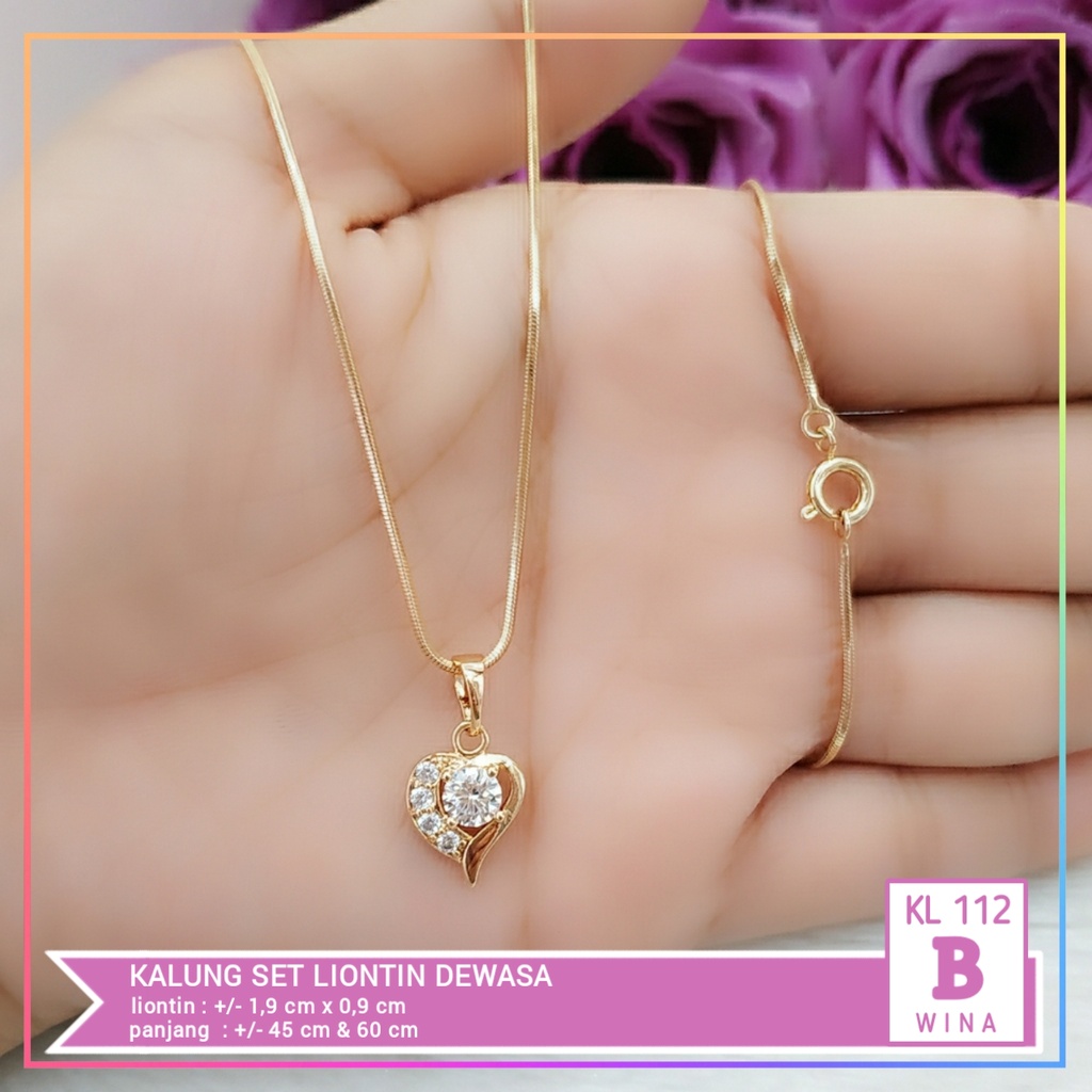 Kalung xuping kalung dewasa belut super cantik premium love perhiasan lapis emas gold KL 112