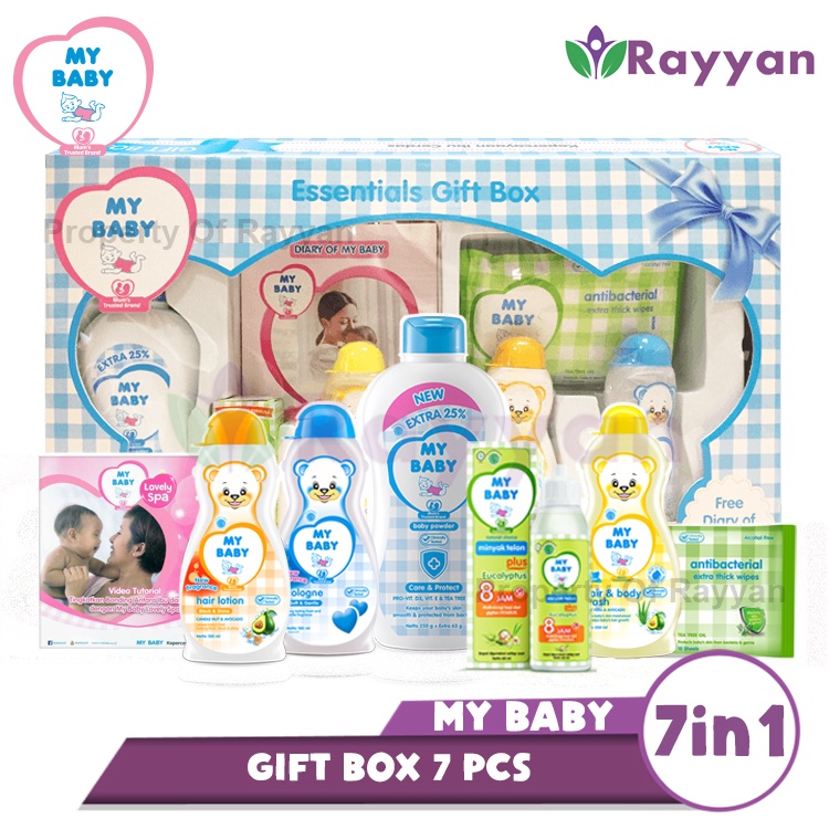 [MX]My Baby Gift Box plus Cream | Paket Hadiah Bayi Baru Lahir Set Lengkap + Cussons Cream 50g | Free CD Tutorial Baby Lovely Spa Pink/Biru | Paket Perawatan Bayi baru lahir