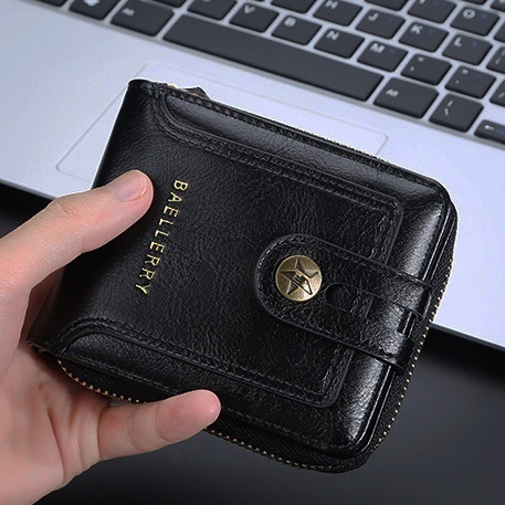 DOMPET LIPAT WANITA SIMPLE KECIL KEKINIAN CEWEK BAELLERRY WA610B5 ORIGINAL KULIT HITAM CODERA IMPORT KOREA KARTU RESLETING UANG KOIN PREMIUM MINI  PENDEK BRANDED BATAM REMAJA MURAH