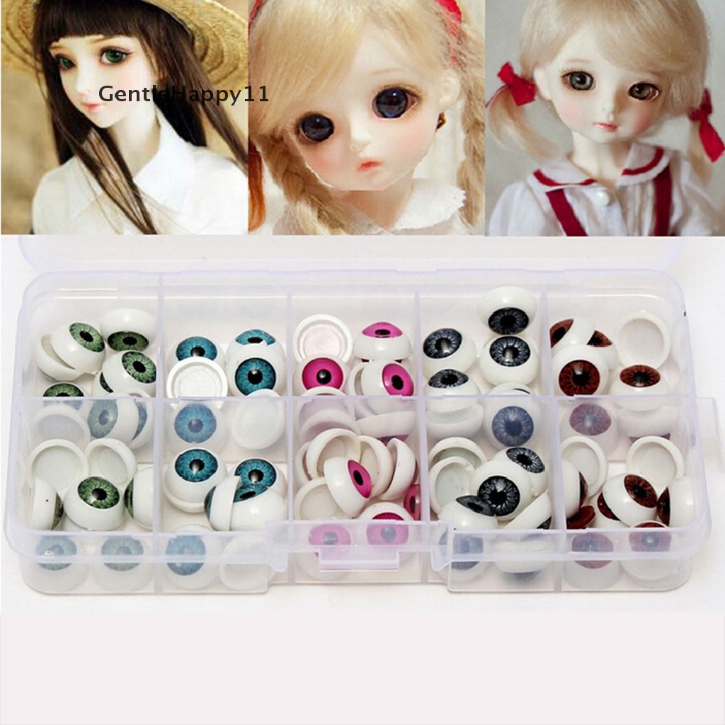 Gentlehappy 1pasang/Set 12mm Boneka Bola Mata Setengah Bulat Mata Akrilik Untuk Kerajinan Boneka Beruang DIY id