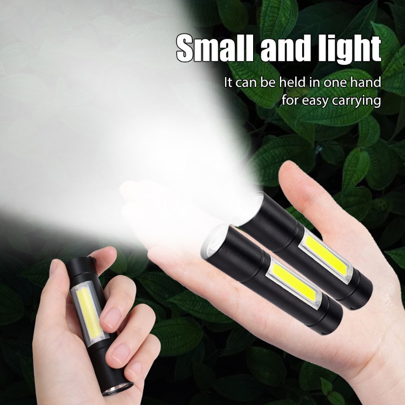 Lampu Senter LED Mini Portable Anti Air Tenaga Baterai Built-in Untuk Camping / Hiking