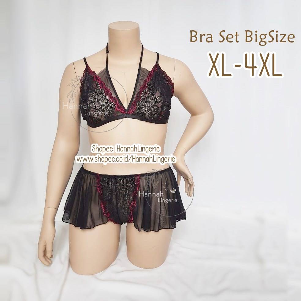 XL-4XL Bra Set CD Semi Rok Anggun by Hannah Lingerie Original / HanHannah Isi Seserahan Kado Ulang Tahun Pernikahan Suami Istri XL XXL 3XL 4XL 356