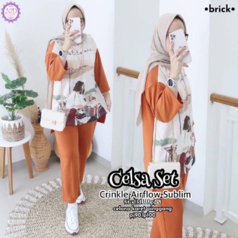 CELSA SET/SETELAN CRINKLE AIRFLO LD 110cm/setelan crinkle wanita