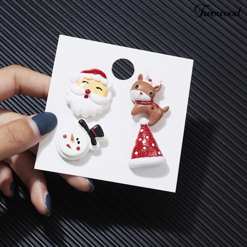 3pcs / Set Bros Pin Desain Kartun Santa Claus Rusa Snowman Natal Gaya Vintage Untuk Dekorasi