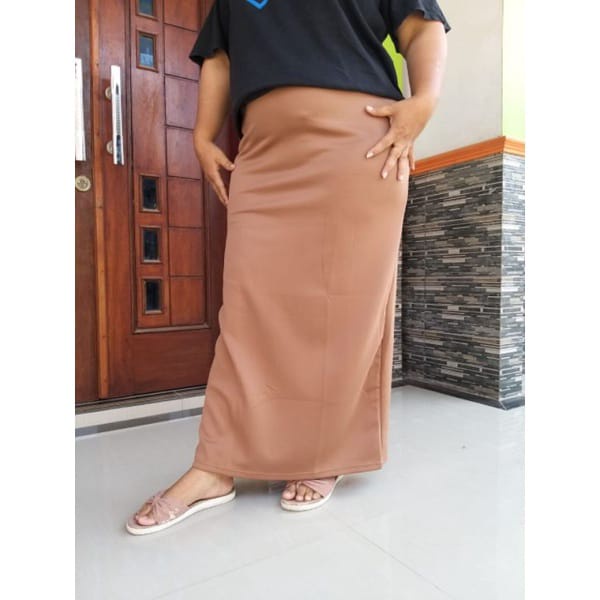 ROK SPAN TANPA BELAH SIZE JUMBO XXL / ROK SPAN JUMBO WANITA TANPA BELAH