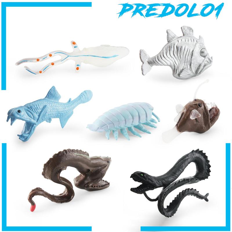Predolo1 7Pcs Miniatur Figur Hewan Laut Deep Sea Biologi Mini Untuk Mainan Anak