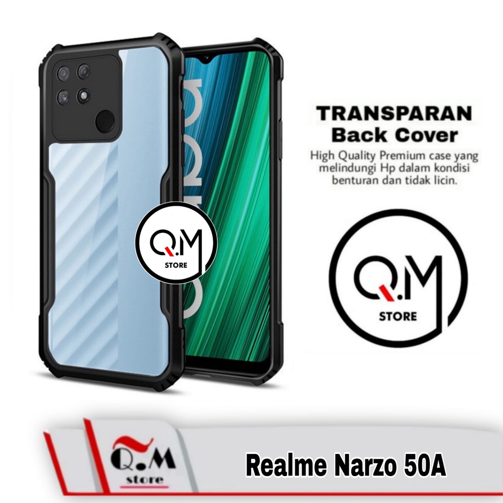 Case Realme Narzo 50A Shockproof Transparent Armor Casing Pelindung Back Cover