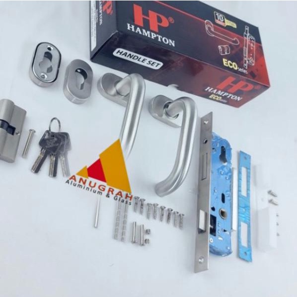 Kunci + Handle Hampton Komplit Set Pintu Aluminium