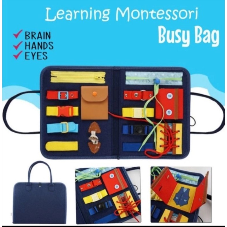 GE TOYS BUSY BAG MAINAN EDUKATIF UNTUK BELAJAR MANDIRI/ALAT TERAPI WICARA/MAINAN MONTESSORI BALITA DAN ANAK