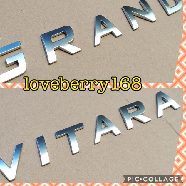 paket emblem kap mesin hood emblem tulisan GRAND VITARA