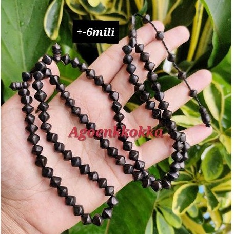 Tasbih 99 wajik polos 6 mili Hitam kokka kaukah