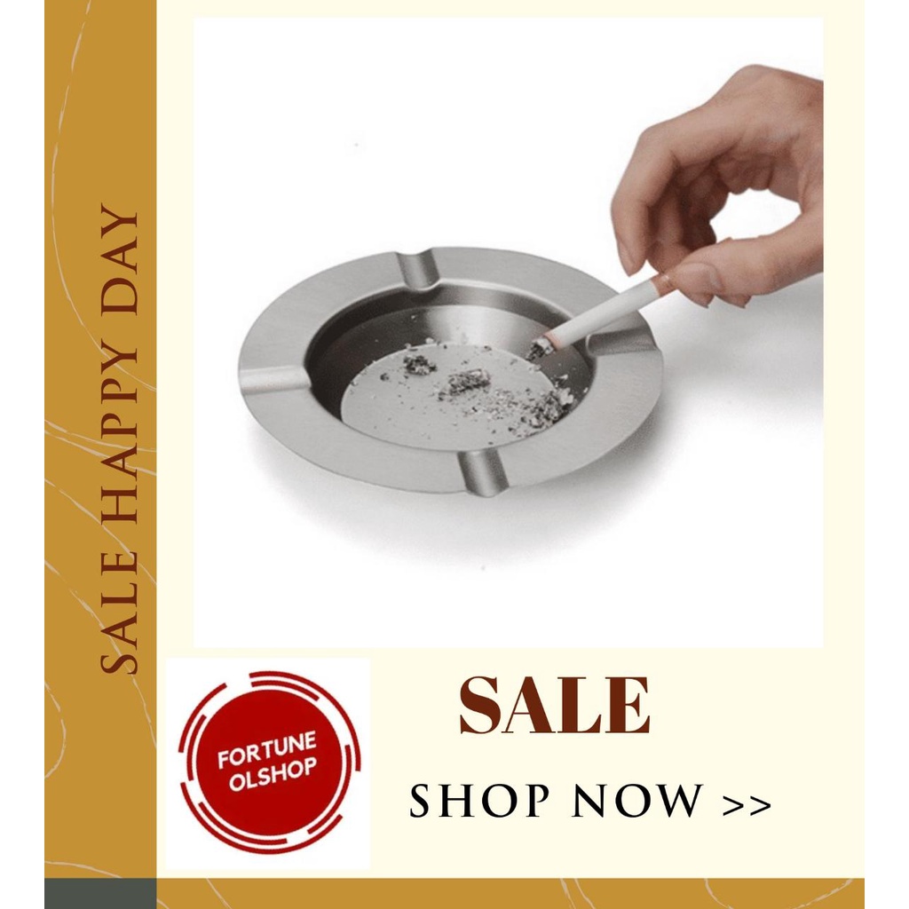 (FO) asbak rokok stainless stell //asbak seng bulat tempat asbak  rokok