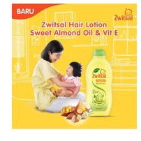 ZWITSAL Baby Hair Lotion Sweet Almond Oil &amp; Vit E 100ml (free duckbil anak 2 pcs)