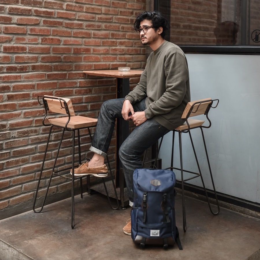 LIDDER NAVY ORIGINAL x ATVA Tas Ransel Casual Biru Dongker Pria Daily Backpack Kuliah Kampus Kerja Kantor Sekolah SMA SMK Remaja Dewasa Tas Punggung Laptop Ukuran Besar 14 Inch Bagpack Distro Tas Traveling Premium Outdoor Travel Bag Keren Terbaru Kekinian