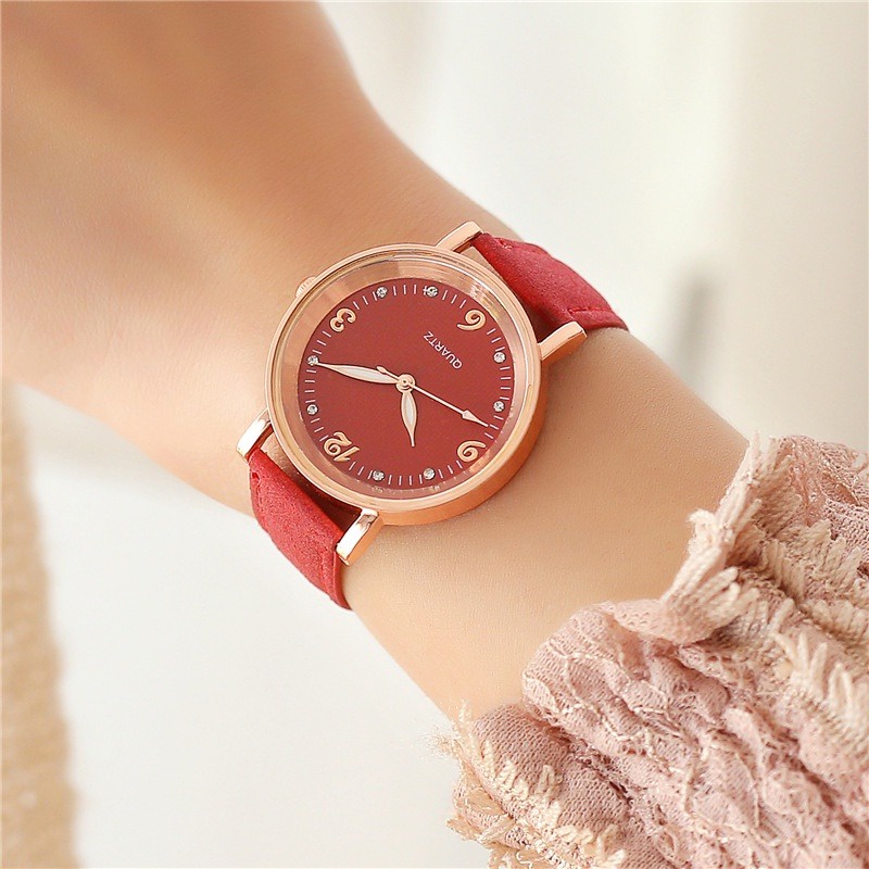 HBS 130 Jam Tangan Casual Wanita Analog Kecil Dial Bulat Dengan Strap Pu Leather Korean Fashion