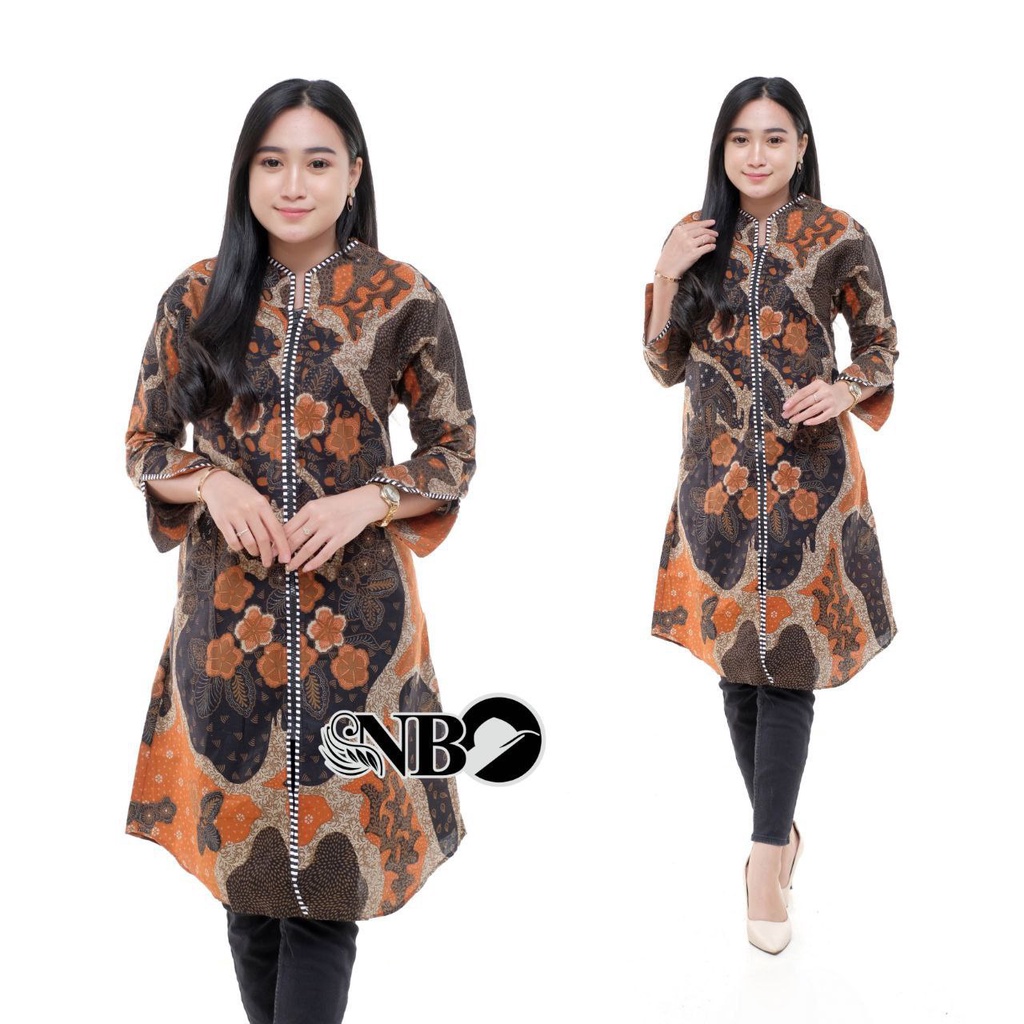 Baju Batik Wanita Modern Tunik Batik Atasan Batik Kerja Wanita Blouse Batik Kantor Seragam Batik M L XL XXL