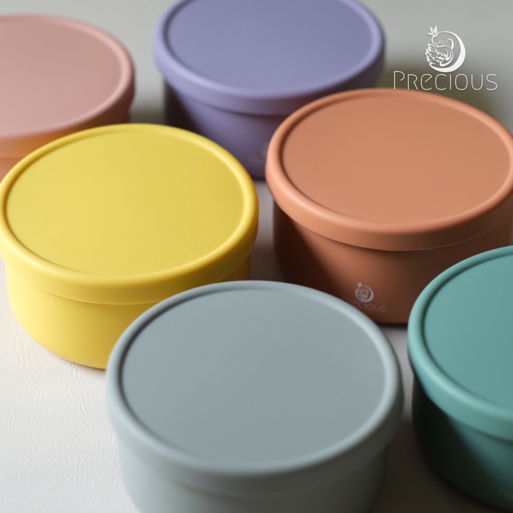 Precious Premium Round Big Silicone Food Storage Container | Lunch Box | Tempat Penyimpanan Makanan Bulat