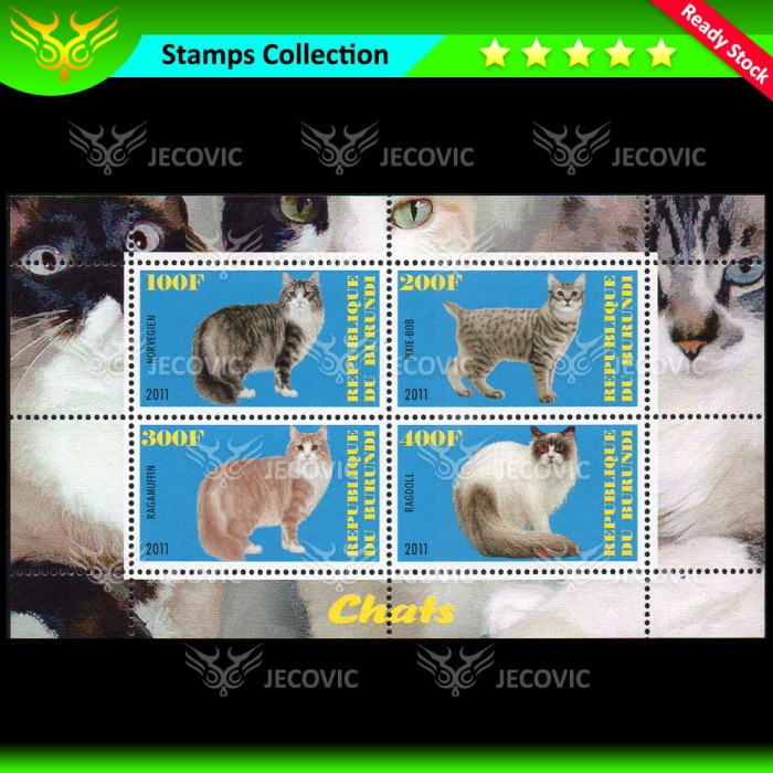 

Burundi Cats Series 2011, Prangko Souvenir Sheets