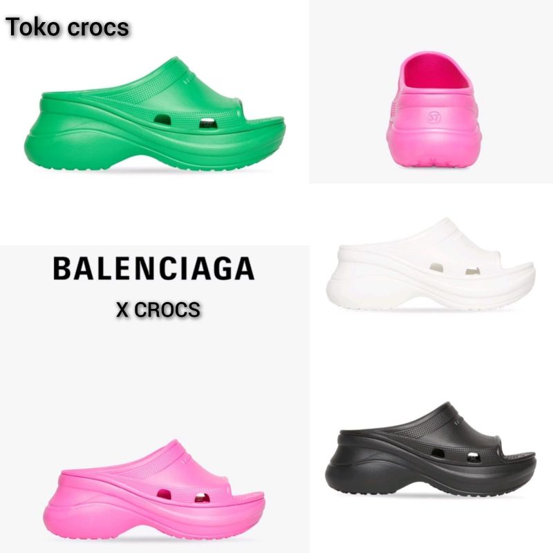 sandal crocs slide  / Sandal fuji / Sandal wanita crocs x poll wedges