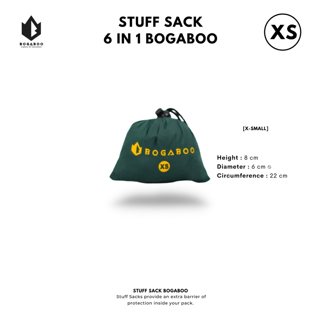 Tas serut stuff sack bogaboo 6 in 1 waterproof bogaboo - kantong 6 in 1 - Tempat sleeping bag bogaboo - kantong flysheet - kantong matras