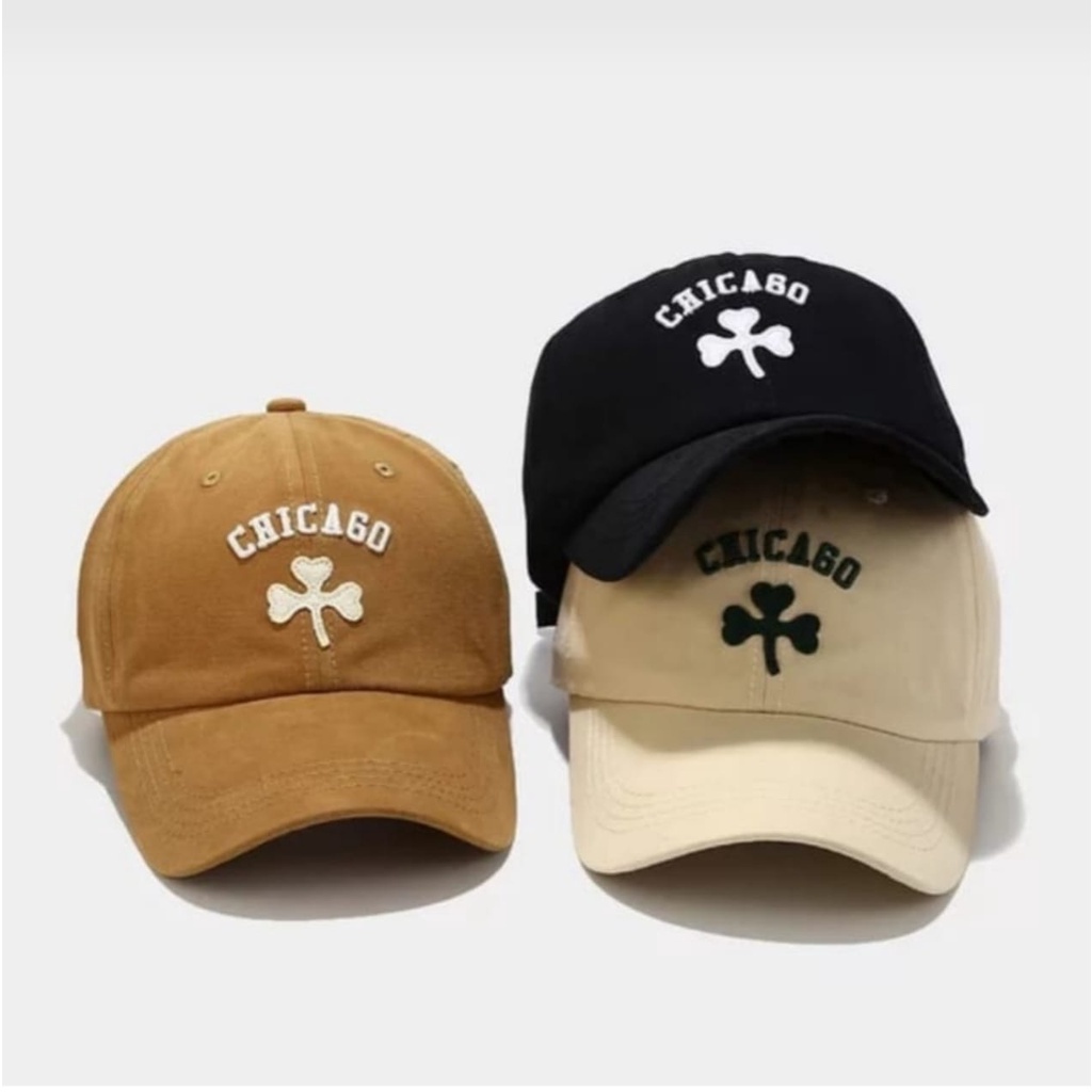 Terlaris Topi Baseball Bordir CHICAGO Caps Distro Pria Wanita Bahan Rafel Tebal Lembut.