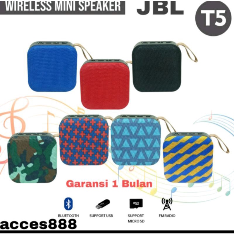 SPEAKER BLUETOOTH WIRELESS T5 MINI MUSIC BOX PORTABLE MINI SUPER FULL BAASSS SALON