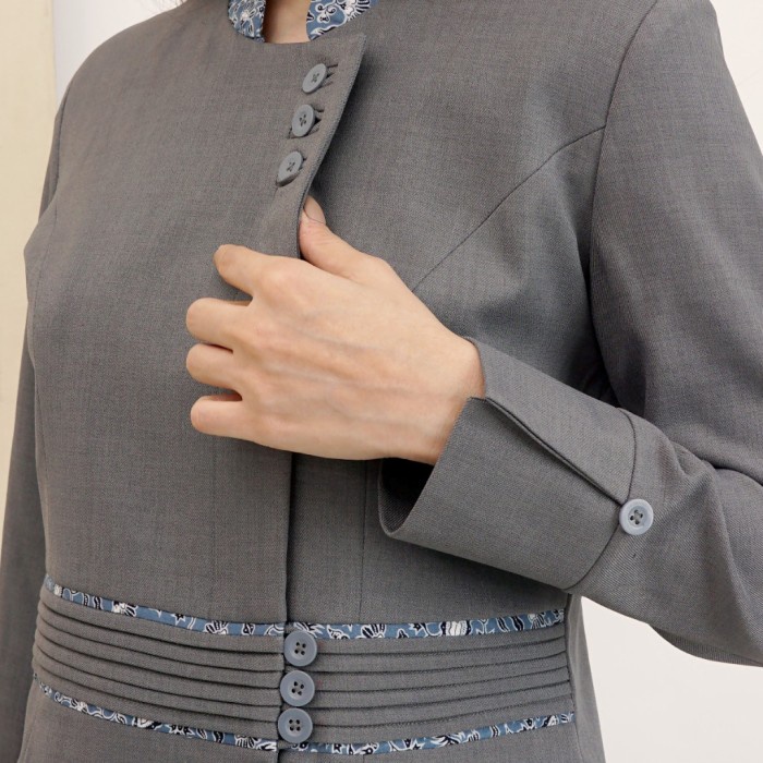 Jas Blazer Wanita Asn,Pns Model 7007 Warna Abu Muda Set Celana