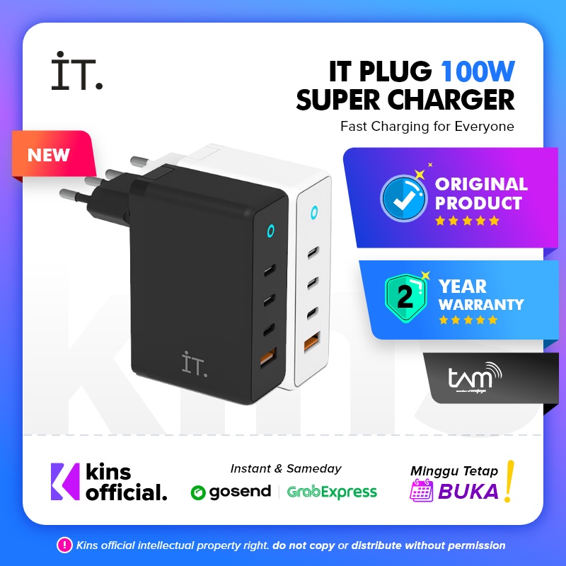 IT Plug 100 W Super Charger Black &amp; White