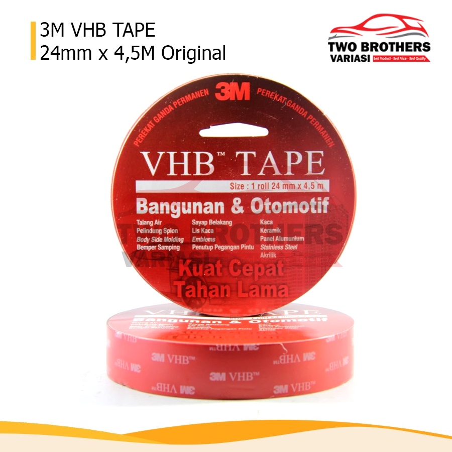 Double Tape 3M VHB 24 mm x 4.5 meter Asli Original